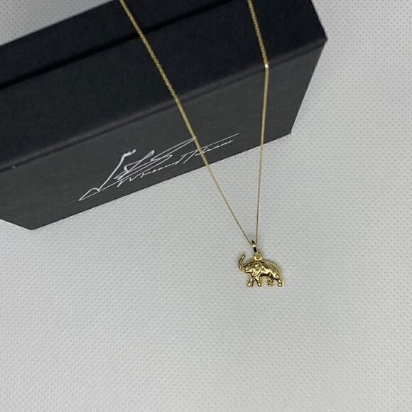 Elephant necklace 14k Real Gold Pendant - Picture 6 of 9